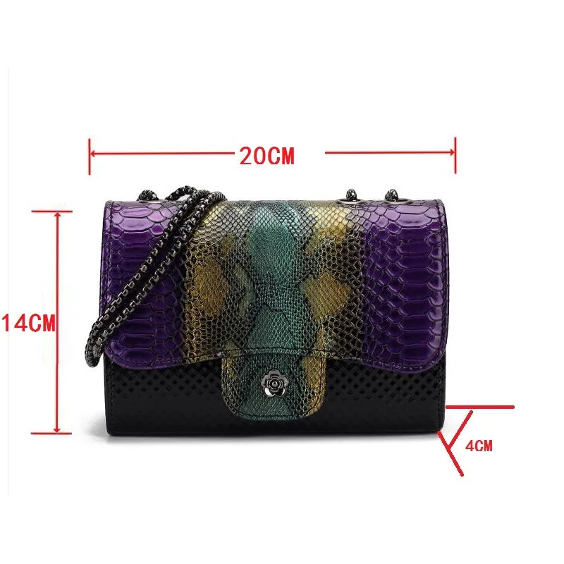 Crocodile Leather Women's Shoulder Crossbody Bags New 2024 Brand Fashion Small Handbag Clutch Ladies Messenger Bags Female Purse