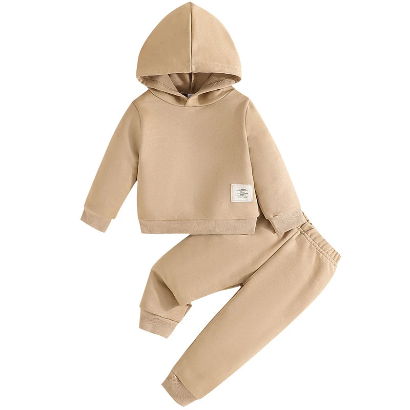 2 Piece Set Spring Autumn Boys Boutique Clothing Korean Casual Fashion Hooded Long Sleeve Baby Tops+Pants Kids Clothes BC1259