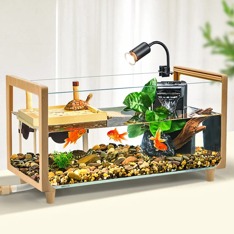 Big Turtle Aquariums Fish Tank Landscaping Home Circulate Living Room Aquariums Fish Tank Decoration Acuario Pet Products QF50YG