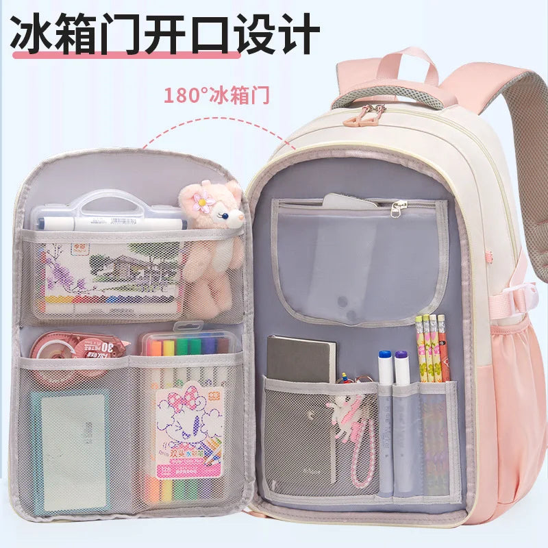 Sanrio Kuromi Fashion Leisure Students Backpack Women Large Capacity Middle School Bag College Students Big Girls Simple Kids