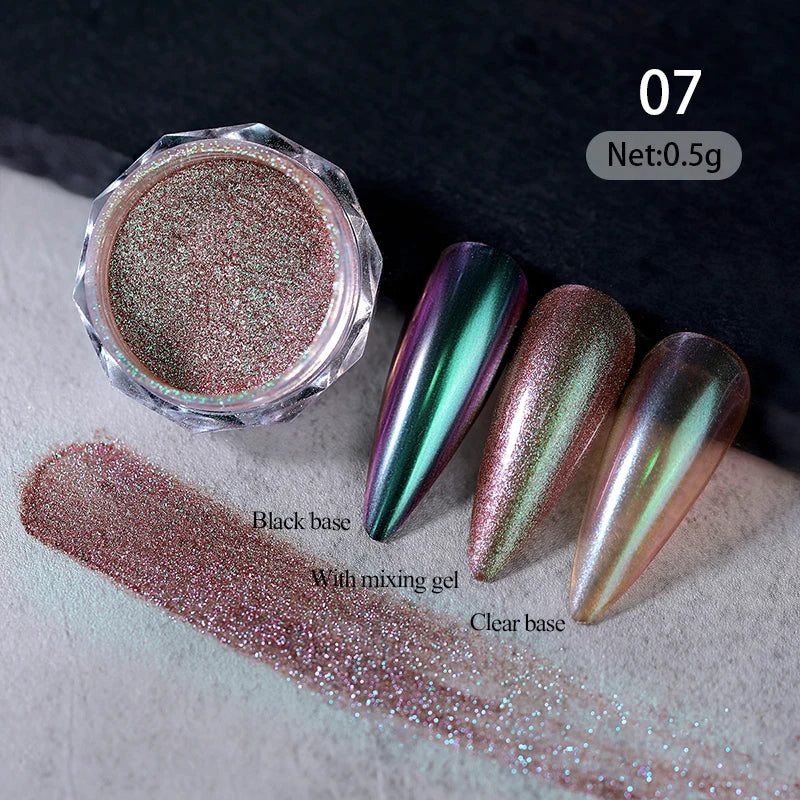 1Box Pearl Nails Glitter Powder Aurora Chrome Pigment Moonlight Shell Mirror Rubbing Dust UV Gel Polish Nail Supplies Decoration