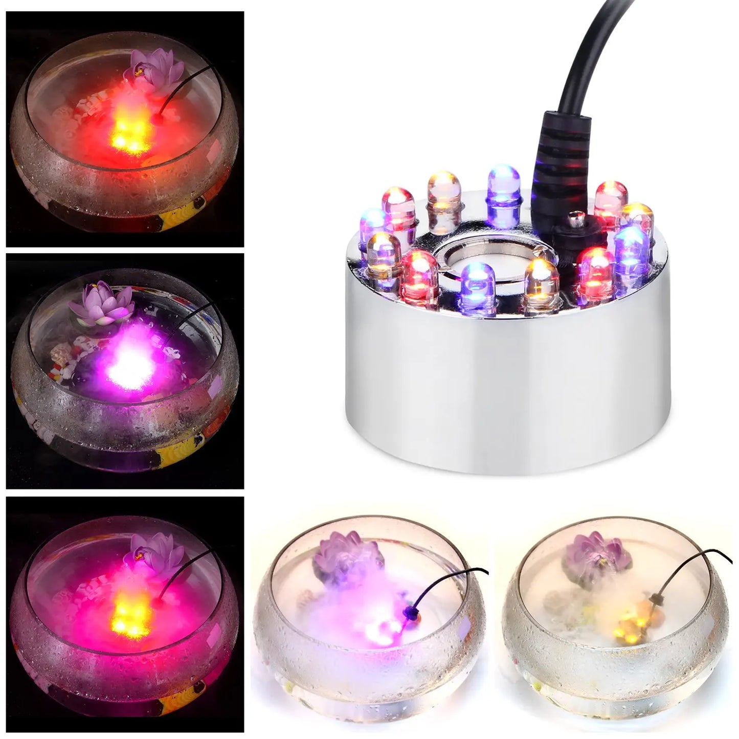 2023 Halloween Mini LED Pumpkin Light Fogger Water Fountain Pond Fog Machine Atomizer for Halloween Christmas Party Decoration