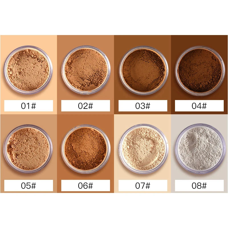 Foundation powder Matte Mineral Oil-control Face Concealer Finishing Bronzer Contour setting powder with puff make up for women