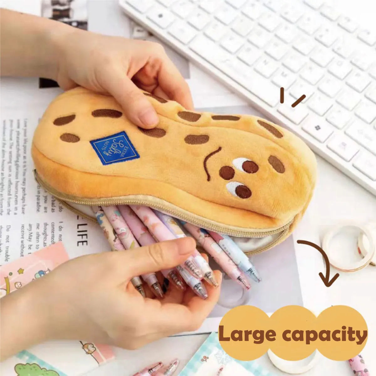 Cute Large-capacity Pencil Case Kawaii Pen Box Storage Cosmetic Bag Back to School Office Supplies Stationery