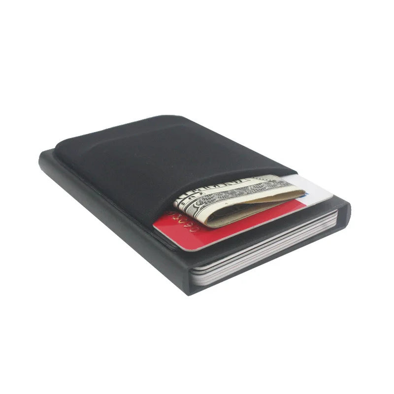 2023 New Rfid Smart Wallet Card Holder Metal Thin Slim Men Women Wallets Pop Up Minimalist Wallet Small Black Purse Metal Vallet