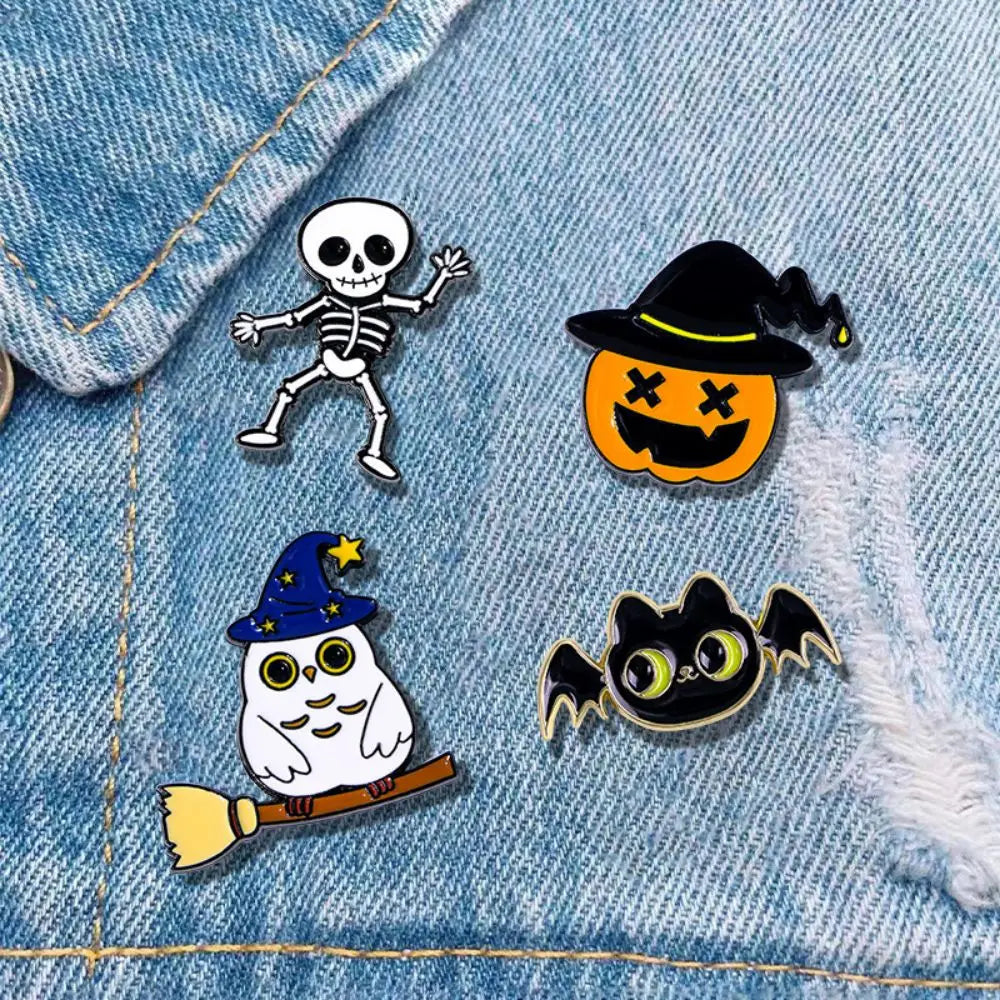 Halloween Cute Mushrooms Enamel Pins Custom The Evil Pumpkin Ghost Brooches Lapel Badges Punk Funny Jewelry Gift For Kids Friend