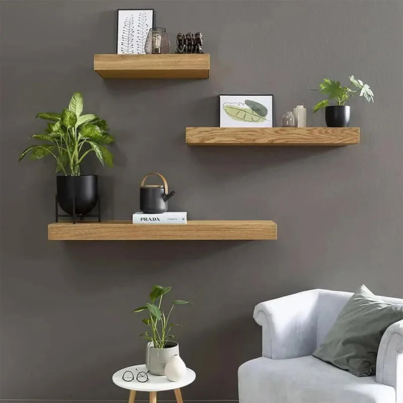 Wood Floating Wall Shelves Magic Flap Hidden Shelf With Secret Compartment Concealed Solid Wall-mounted Furniture Storage