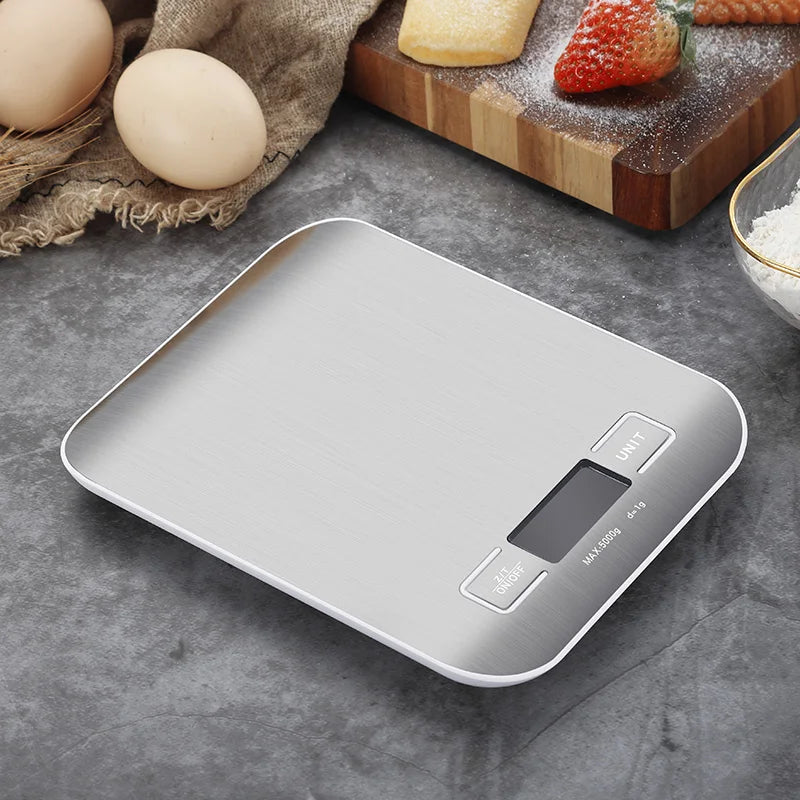 Digital Kitchen Scale 5kg/10kg Food Scale Stainless Steel Electronic Balance Measuring Grams Scales For Cooking Baking