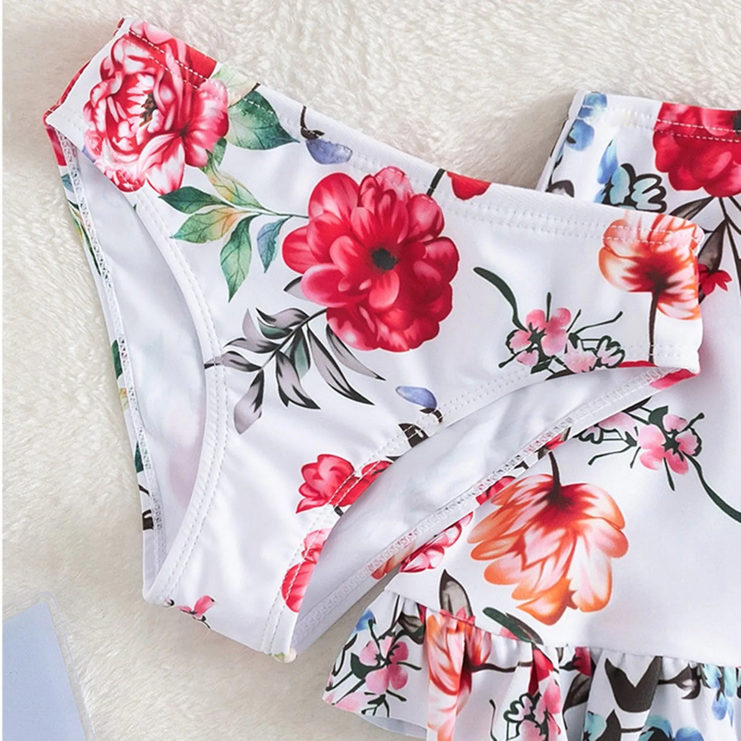 2 3 4 5 Years Old Girls Swimwear Teenager Kids Bikini Set Ruffle Girls Swimming Outfits Children Swimwear Kids Beachwear 3pcs