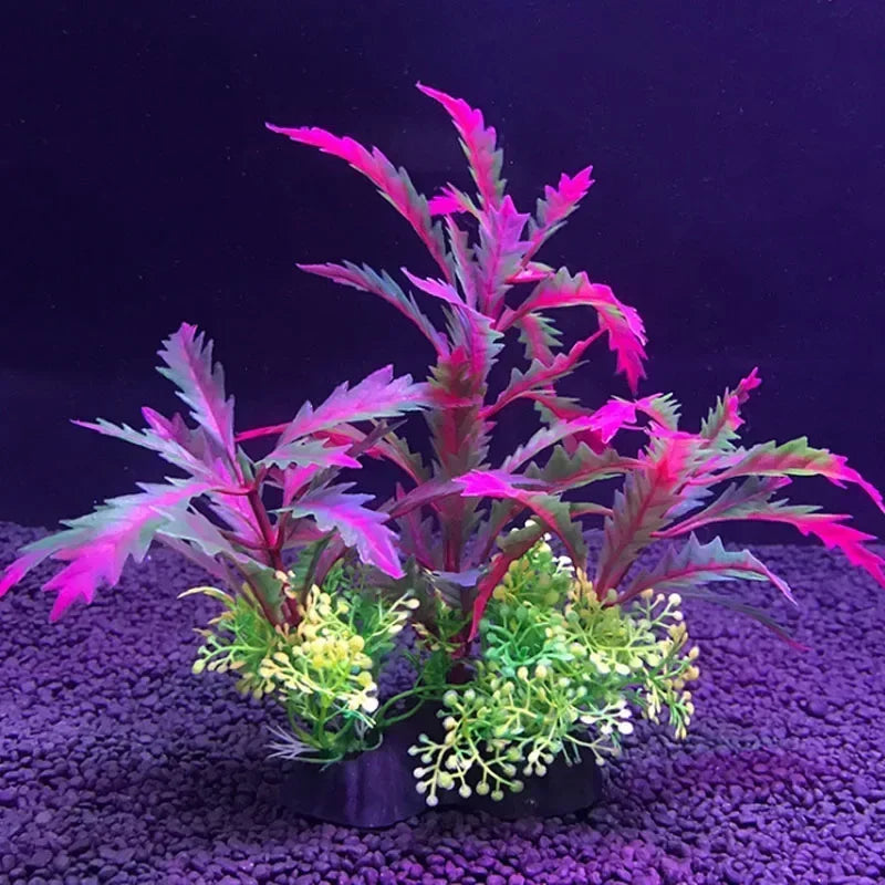 Aquarium Decor Plants Water Weeds Ornament –12 Pieces Aquatic Greenery Underwater Fish Tank Grass Decoration Accessories 14cm