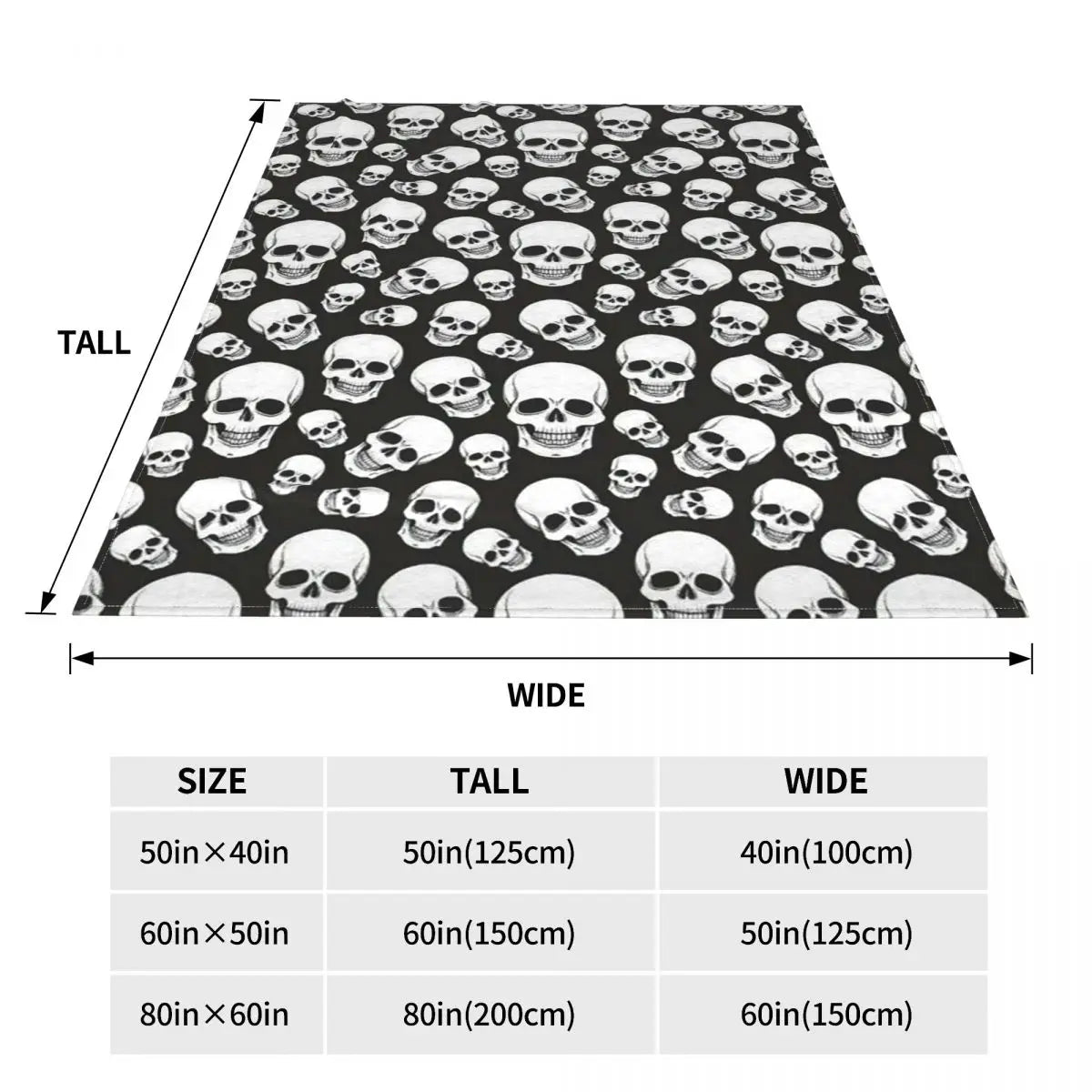 Gothic Death Skull Flannel Throw Blanket Blanket for Sofa Office Lightweight Bedding Throws