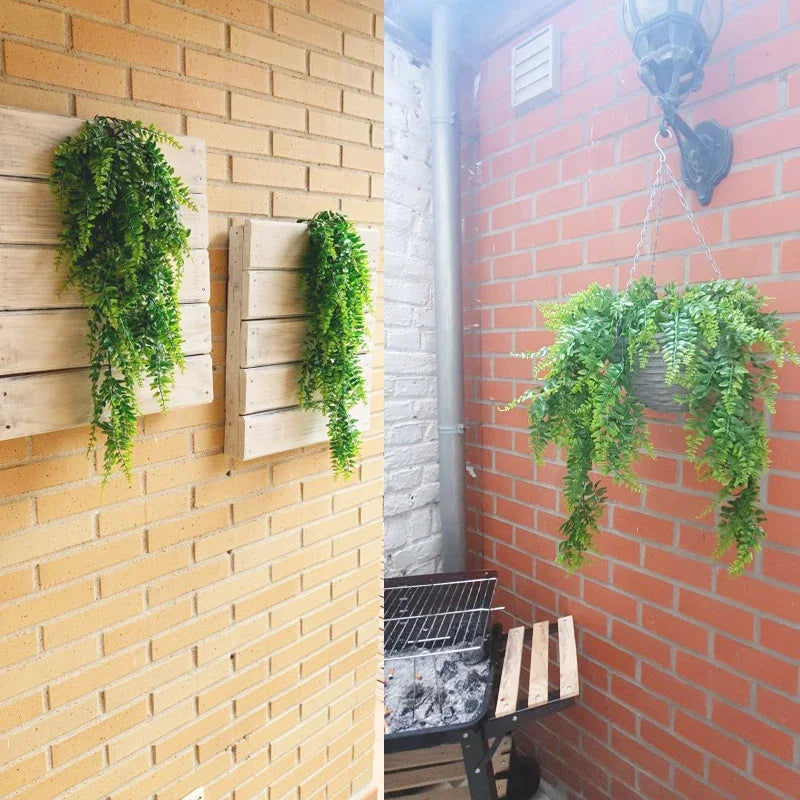 Artificial Plants Green Ivy Garland Persian Fern Leaves Vines Fake Plant Home Room Decor Wedding Party Wall Balcony Decoration