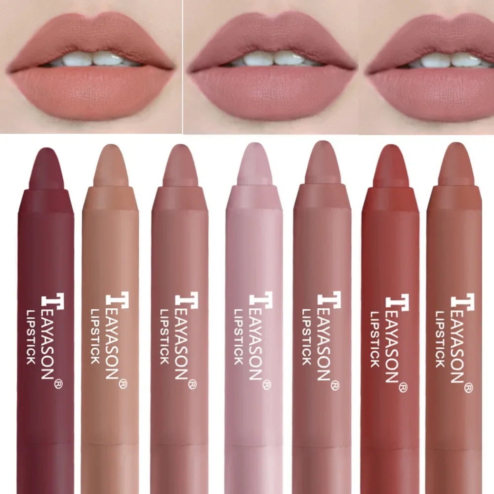 Nude Brown Lipliner Pencil 12 Colors Lip Makeup Lipstick Pen Waterproof Long Lasting Non-stick Cup Matte Nude Lipliner Cosmetics