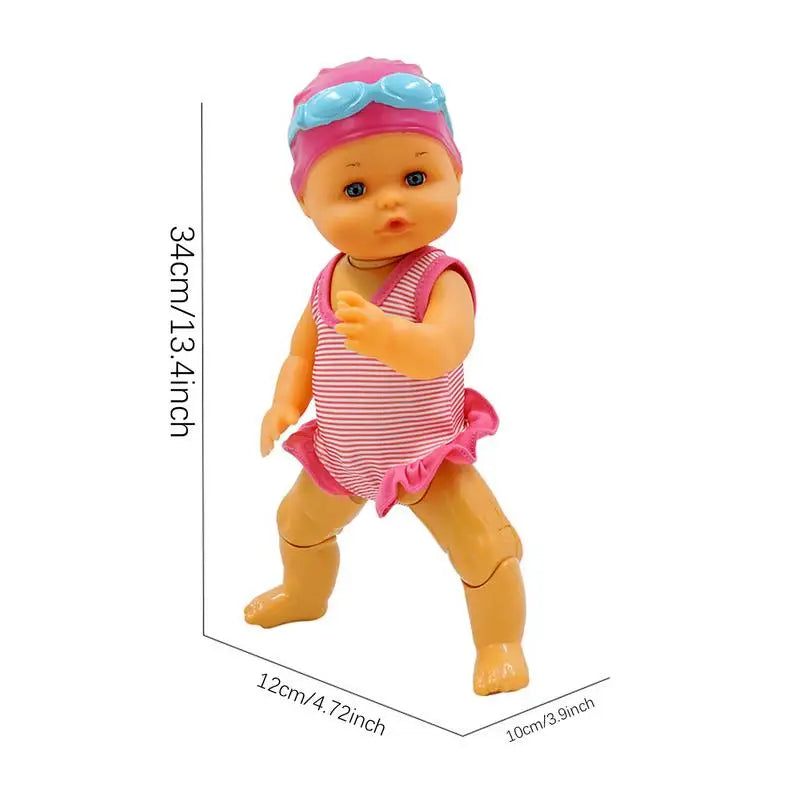 Swimming Dolls For Girls Waterproof Kids Toy Swimmer Doll Waterproof Electric Swim Doll Fun & Cute Motorized Swimming Doll For