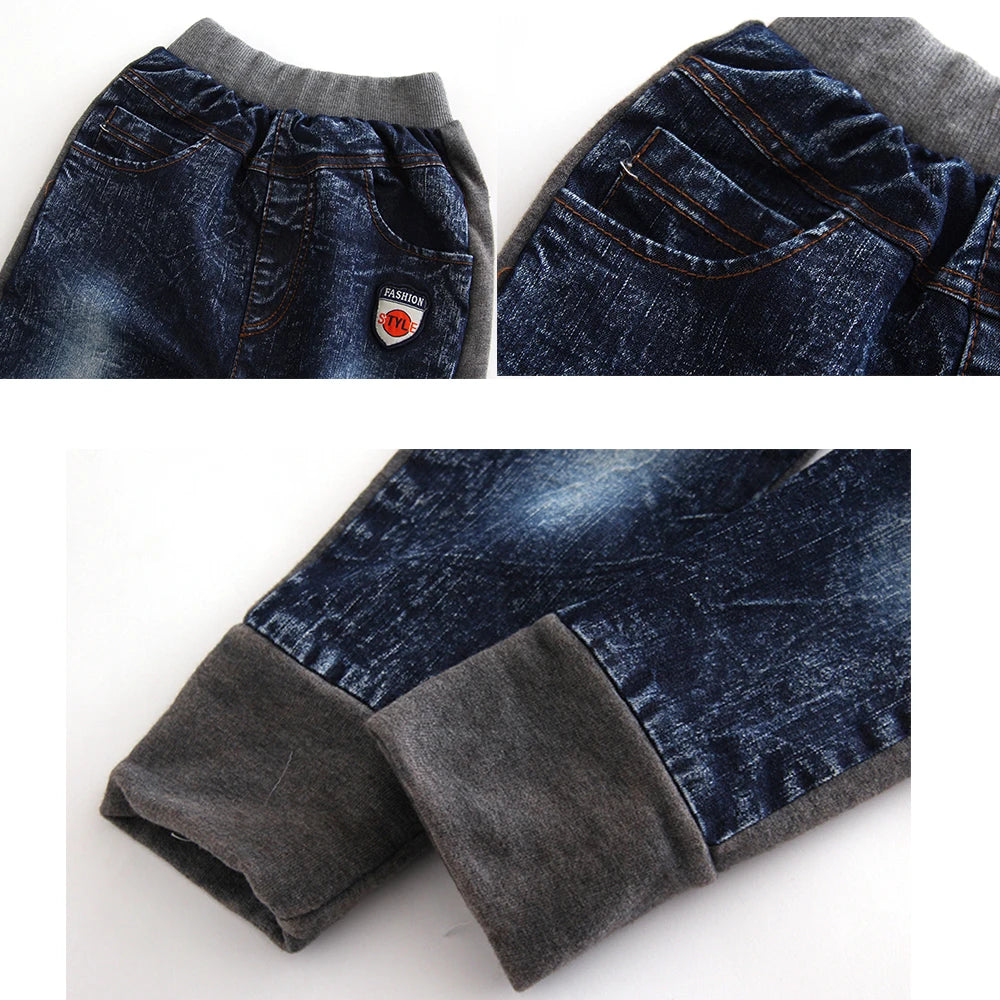 Boys Girls Jeans Kids Cotton Casual Pants Fashion Letter Printed 2022 Spring Autumn Denim Trousers 4-8Year Children's Clothes