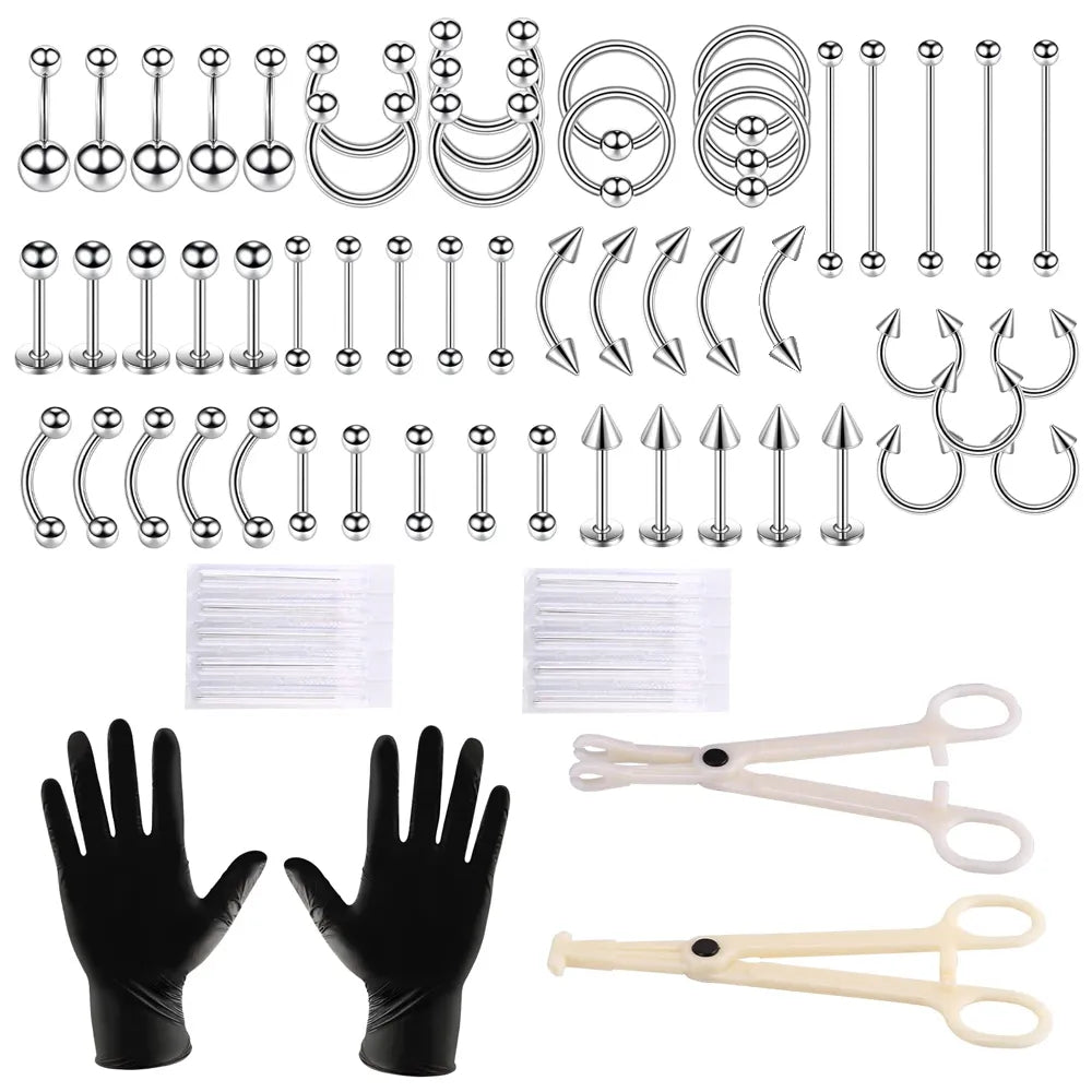 Stainless Steel Piercing Kit Belly Button Piercing Kit Septum Piercing Kit Belly Piercing Kit Piercing Kits For piercings