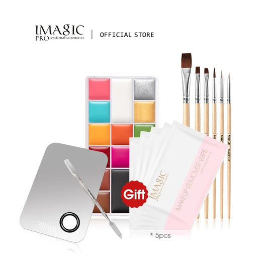 IMAGIC 1/3/4/Pcs/Kit Oil Safe Kids Flash Tattoo Painting Halloween Party/Performance Fancy Dress Body Professional Palette