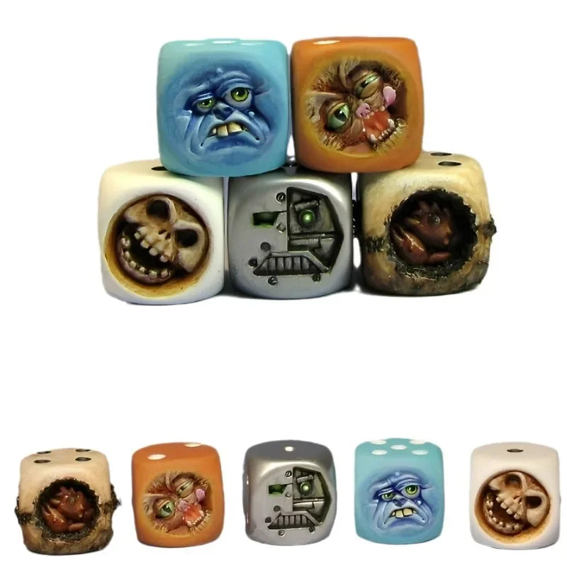 5PCS Devil's Dice Resin Ornaments Home Tabletop Games Funny Decorations Creative Halloween Small Ornaments