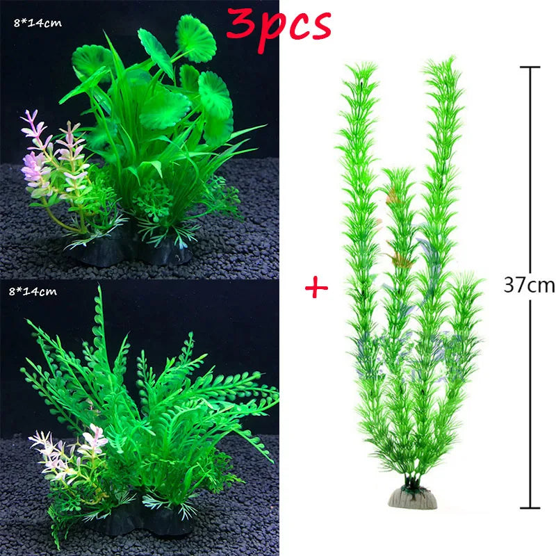 3Pcs  Artificial Aquarium Decor Plants Water Weeds Ornament Aquatic Plant Fish Tank Grass Decoration Water Grass Decorations