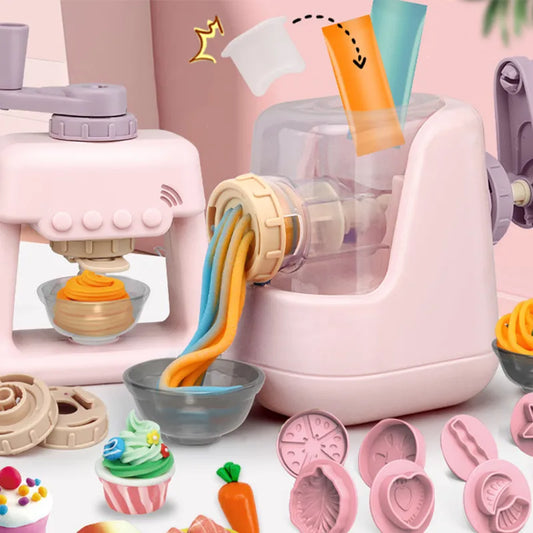 Diy Colourful Clay Pasta Machine Children Pretend Play Simulation Kitchen Ice Cream Machine Suit Model For Girl Toys Gift