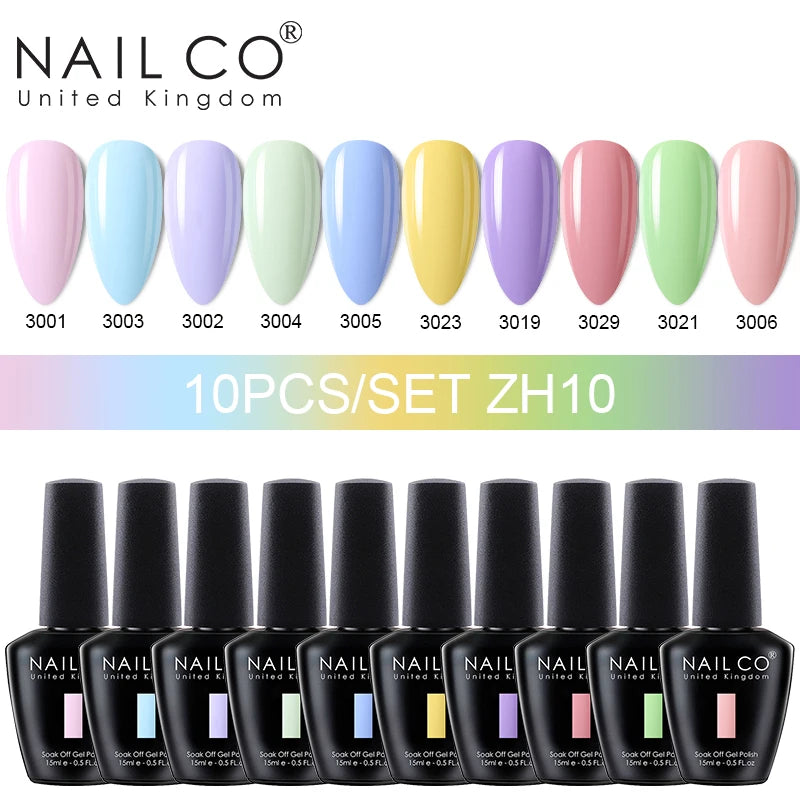 NAILCO 15ml 10/20pcs Gel Nail Polish Set Spring Summer Color UV Gel Nail Art All For Manicure  Gel Paint For DIY Professionals