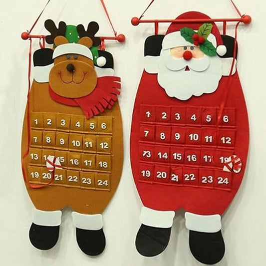 Santa Claus Snowmen Christmas Advent Calendar Door Wall Window Decor Hanging Christmas Party Supply Xmas Gift