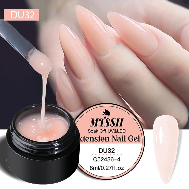 Mtssii 8ml Clear Non Stick Hand Solid Extension Nail Gel Polish 3D Carving Flower Nail Art Building UV Gel Acrylic Varnish