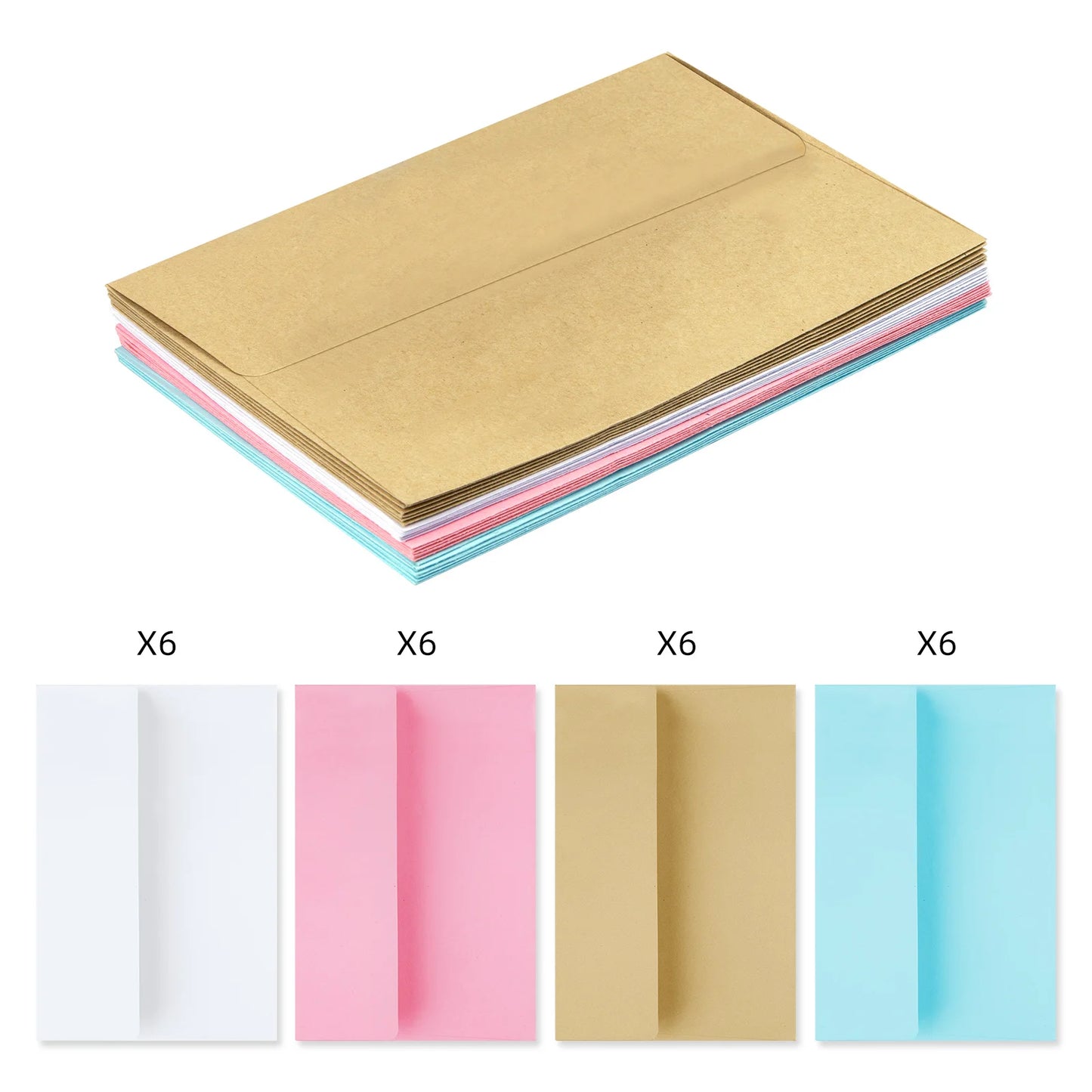 24 Pcs 6x4 inch Christmas Greeting Cards with Envelopes New Year Card Packed in Box