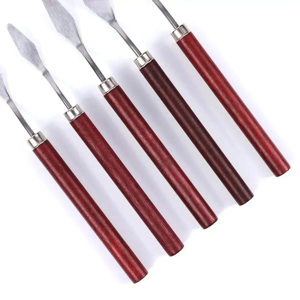 Durable 5Pcs/set Professional Stainless Steel Spatula Kit Palette for oil Knife Fine Arts Painting Hand Tool Set Flexible Blades