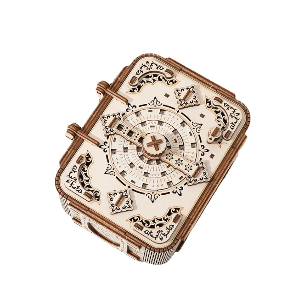 3d Wooden Jewelry Music Box Mechanical Puzzle Assemble Building Construction Blocks Models Surprise Treasure Ring Password Safe