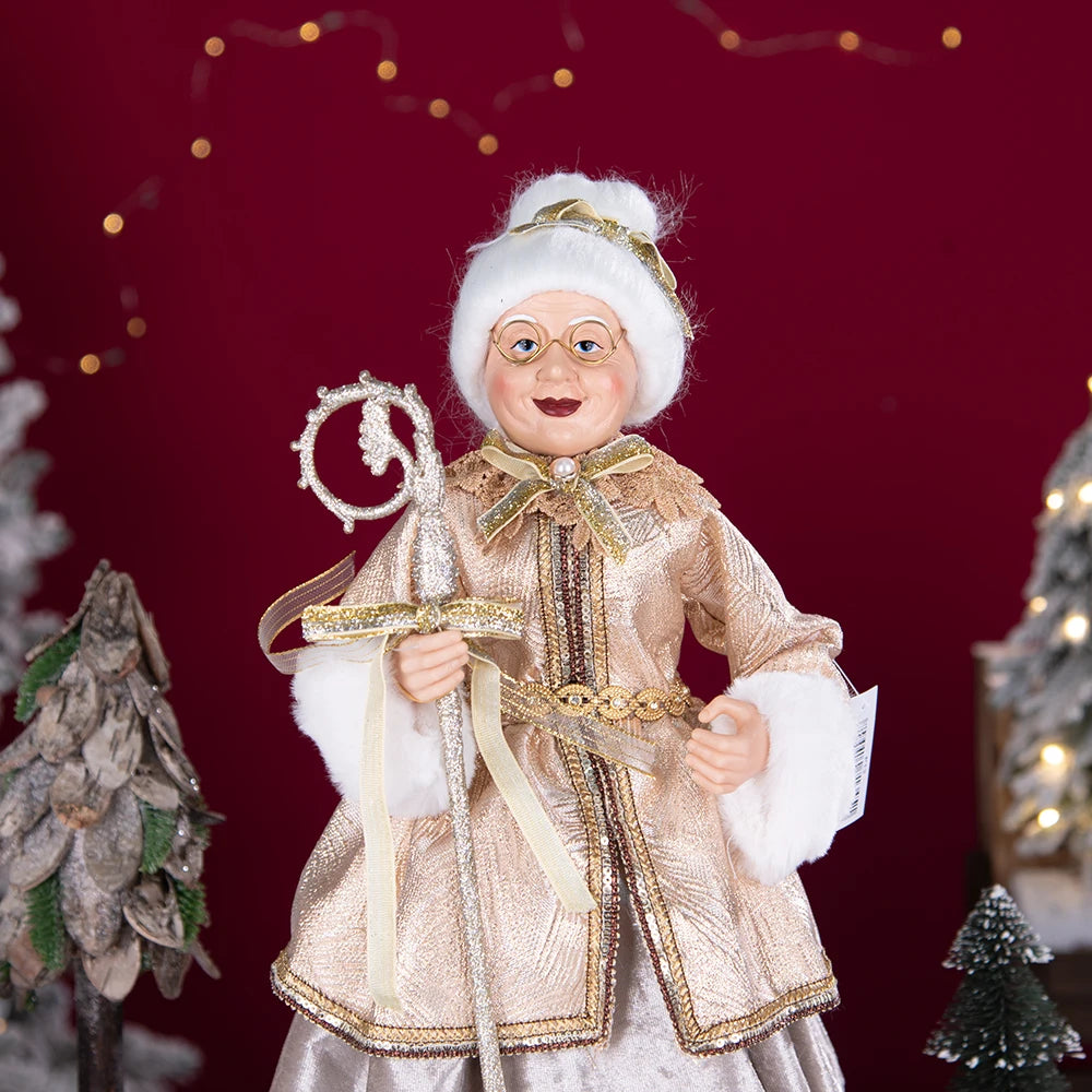 Santa Claus Granny Doll 50cm Standing Santa Claus Ornament Christmas Scene Doll Decoration 2024 Christmas Gift For Children