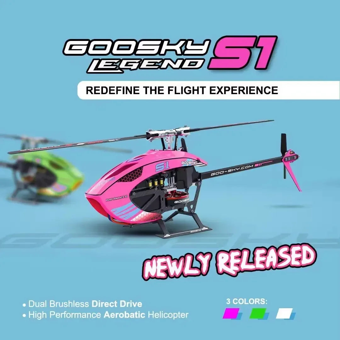 Goosky S1 BNF 6ch 3D Stunt Double Brushless Motor Direct Drive Motor Flybarless Direct-drive RC Helicopter Toys Christmas Gifts