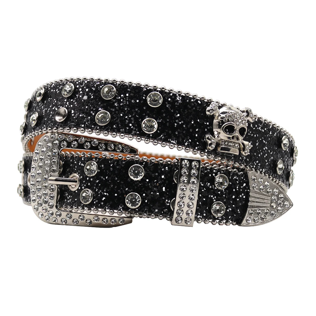 3.3CM Punk Rock Crystal Studded Belt Men Women Western Cowboy With Diamond Bing Bing Rhinestone Belt Disco E Girls For Jeans