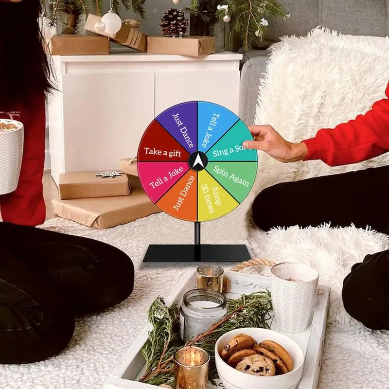 Prize Wheel Dry Erase Spin Wheel Spinner Game Color Roulette Wheel Heavy Duty Editable Spin Wheel ForPrizes Tabletop Prize Wheel