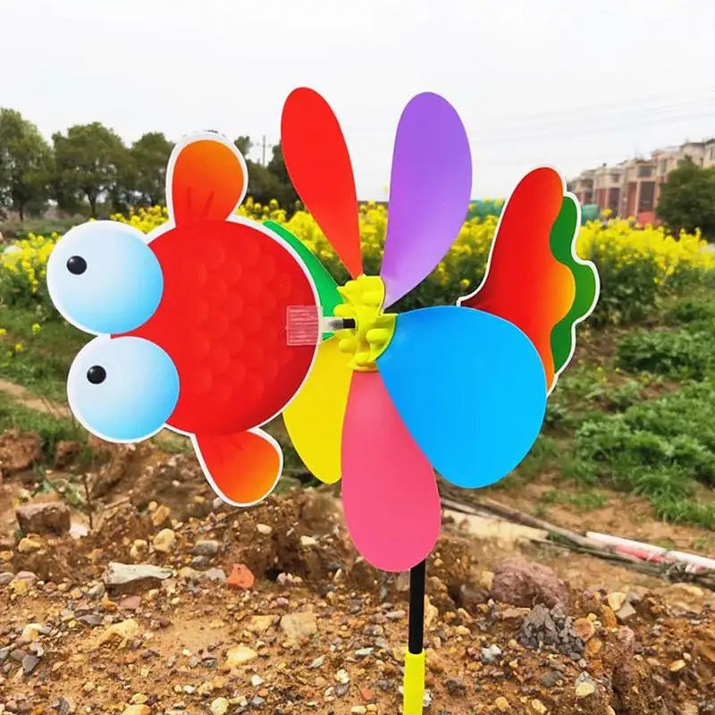 Garden Pinwheels Cartoon Animal Whirligigs Wind Spinner Windmill Toys Garden Stakes Outdoor Whirlygig Windmills Gardening Art