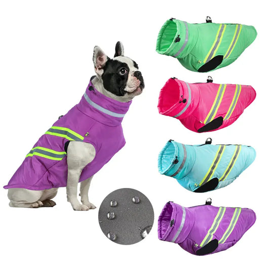 Winter Dog Clothes Waterproof Warm Pet Dog Cotton Jacket Small Large Dog Turtleneck Coat French Bulldog Greyhound Clothing