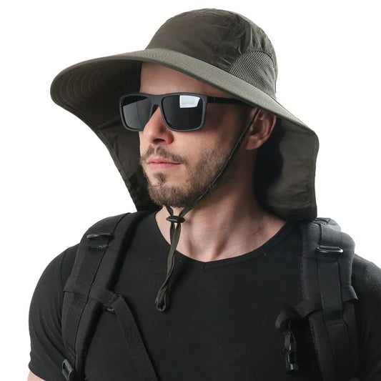 Summer Men Outdoor Sun Protection and Anti Splashing Women Sun Shading Anti Ultraviolet Fisherman Hats Shawl Outdoor Cap Unisex