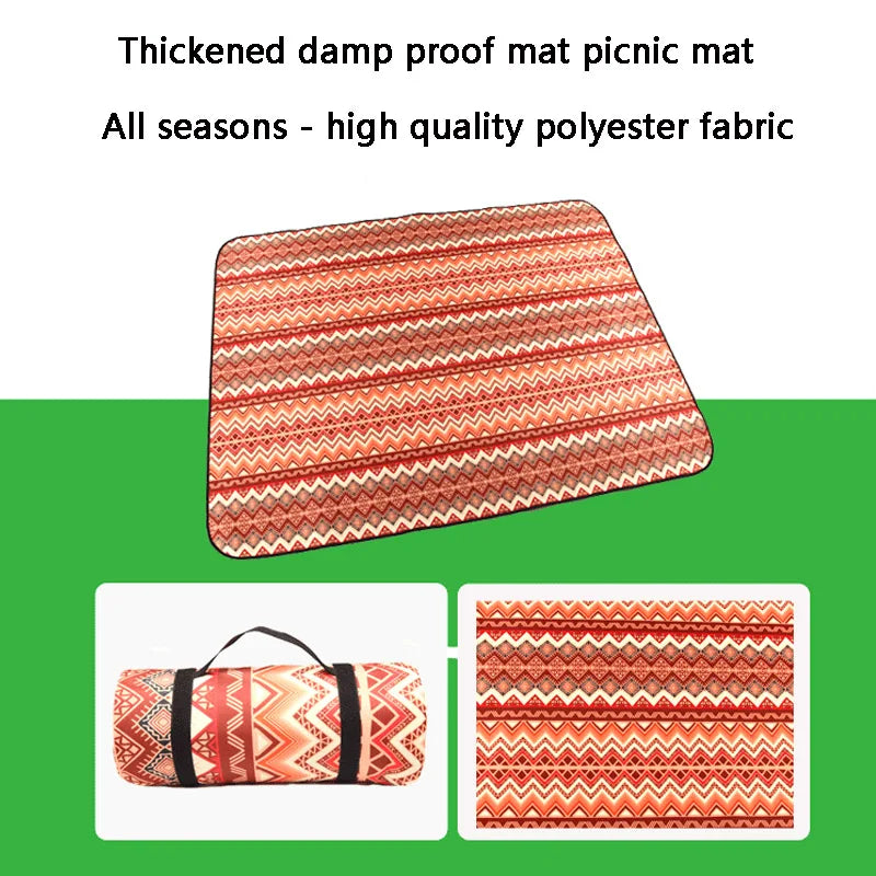 Outdoor picnic mat Thickened 4mm waterproof folding beach mat Portable sleeping Yoga mat Camper camping equipment accessories