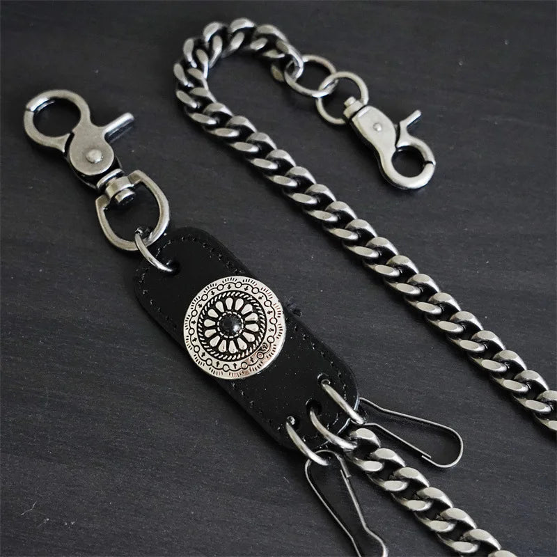 Hip Hop Punk Leather Skull Metal Casual Wild Pants Chain Wallet Chain Key Chain Men's Waist Chain