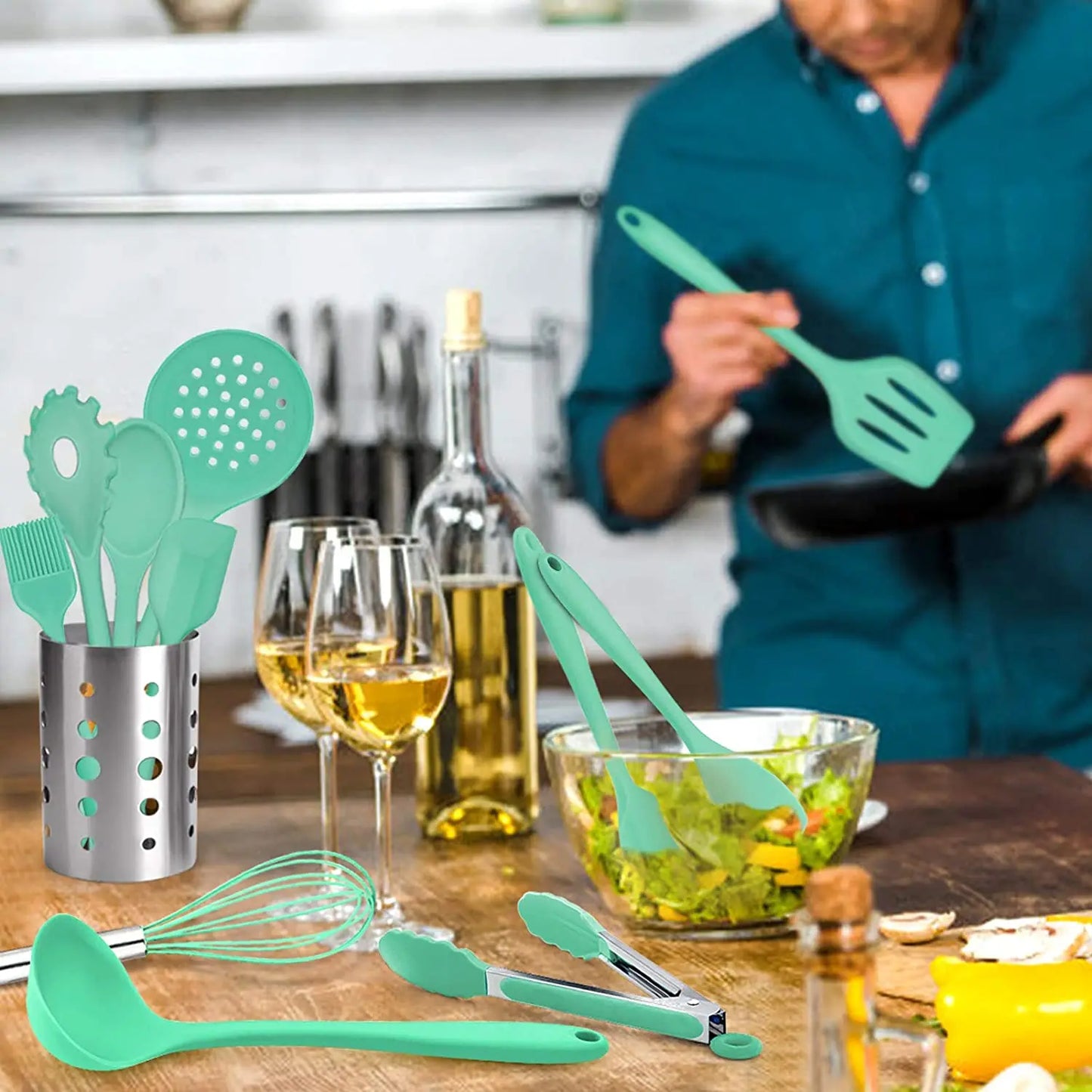 Silicone Kitchen Cooking Utensils Spatula Pasta Cookware Set cooking accessories kitchen utensils kitchen tools kitchen gadgets