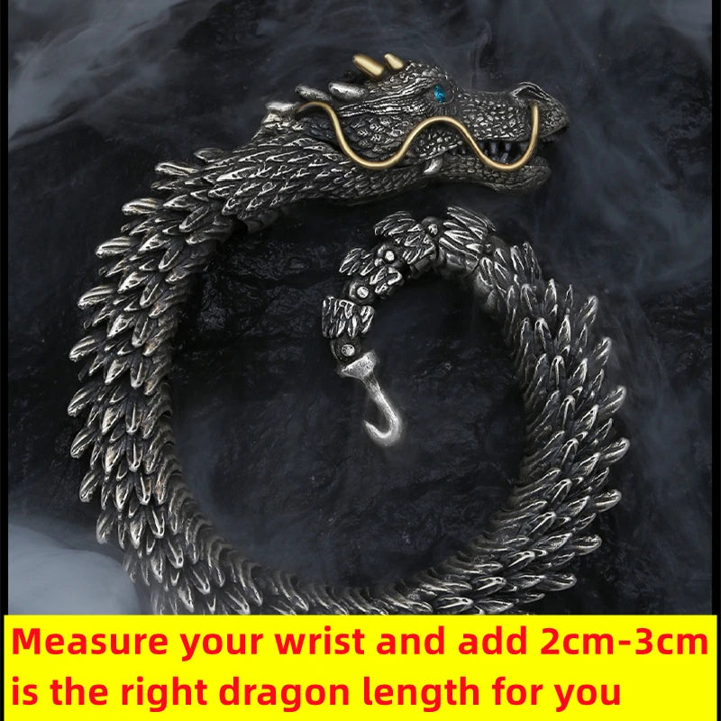 2022 Viking Black Gun Dragon Men Bracelet Hip Hop Rock Style Golden Horn Domineering Women Party Copper Vintage Fashion Jewelry