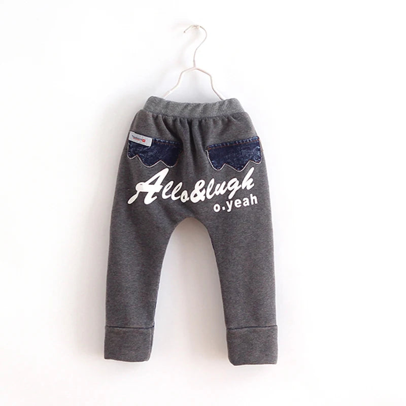 Boys Girls Jeans Kids Cotton Casual Pants Fashion Letter Printed 2022 Spring Autumn Denim Trousers 4-8Year Children's Clothes