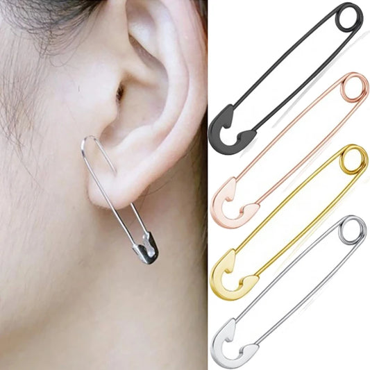 Creative Punk Hip Hop Paper Clip Srud Earrings Women Girls Paperclip Brooch Pins Drop Earrings Women Earring Jewelry Gifts