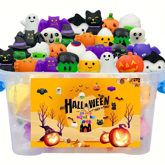 Halloween Squeeze Toys Set - TPR Stress Relief Anxiety for Kids 8-12 Halloween Party Anxiety Toys For Teens & Adults