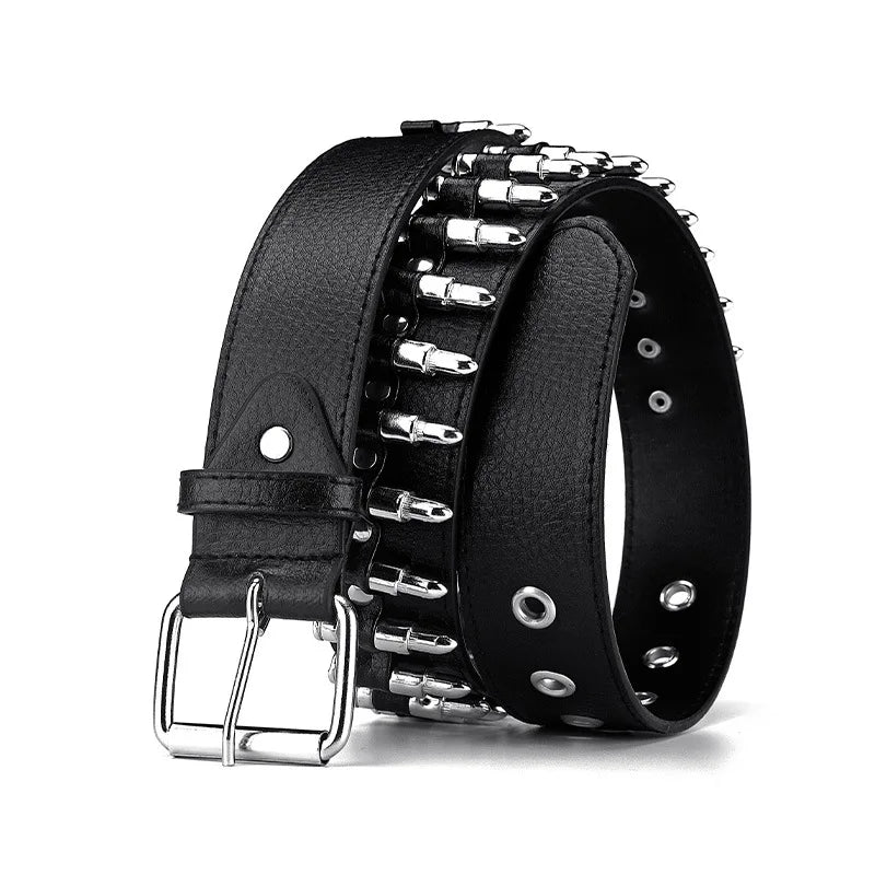 Stylish Belt For Both Men And Women, Fashionable Punk Waist Belt With Bullet-Shaped Decorations, Cool Accessory Ready-to-wear