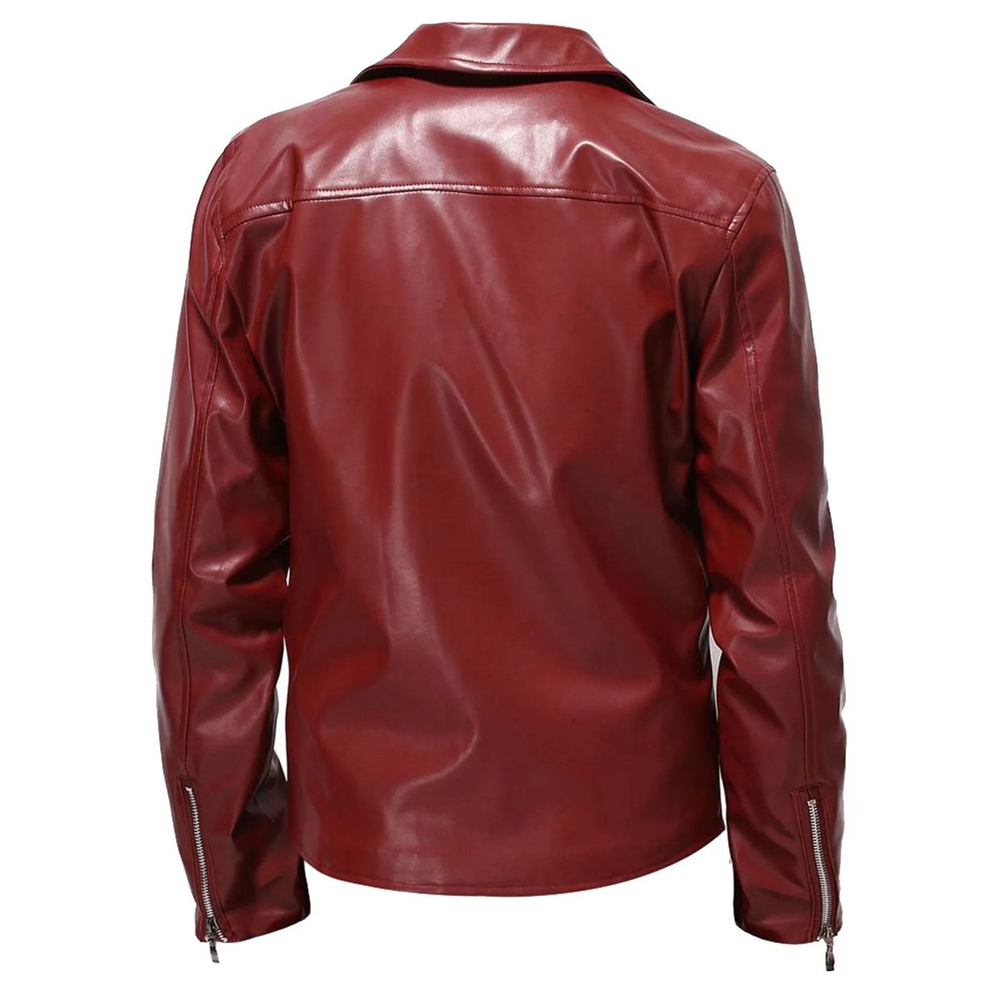 Autumn Winter New Men's Leather Jacket Fashion Handsome Lapel Motorcycle Faux Leather Jackets Rock Punk Tops