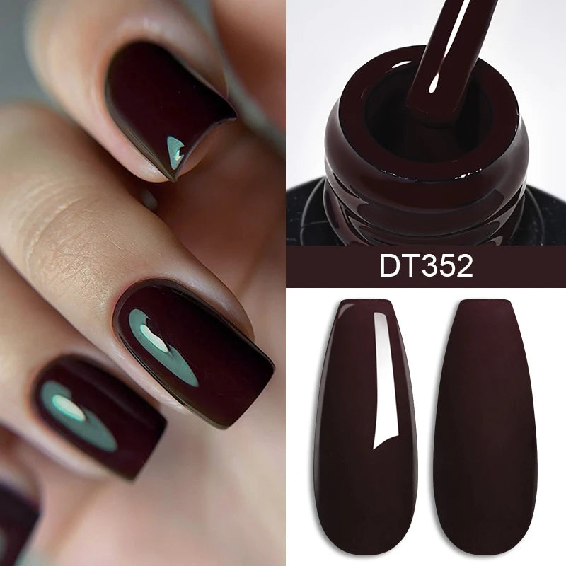 MEET ACROSS 7ml Dark Red Gel Nail Polish Nail Art Gel Burgundy Aunt Red Winter Semi-Permanent Long-Lasting Varnish Manicure