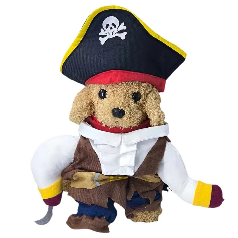 Funny Dog Clothes Puppy Kitten Halloween Cosplay Pirate Costume Jacket For Small Medium Dogs Cat Creative Novelty Chihuahua Coat