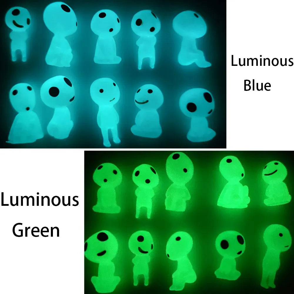 5/10Pcs Luminous Tree Elves Spirits Micro Landscape Figure Ornament Glowing in Dark Miniature Garden Statue Potted Decoration