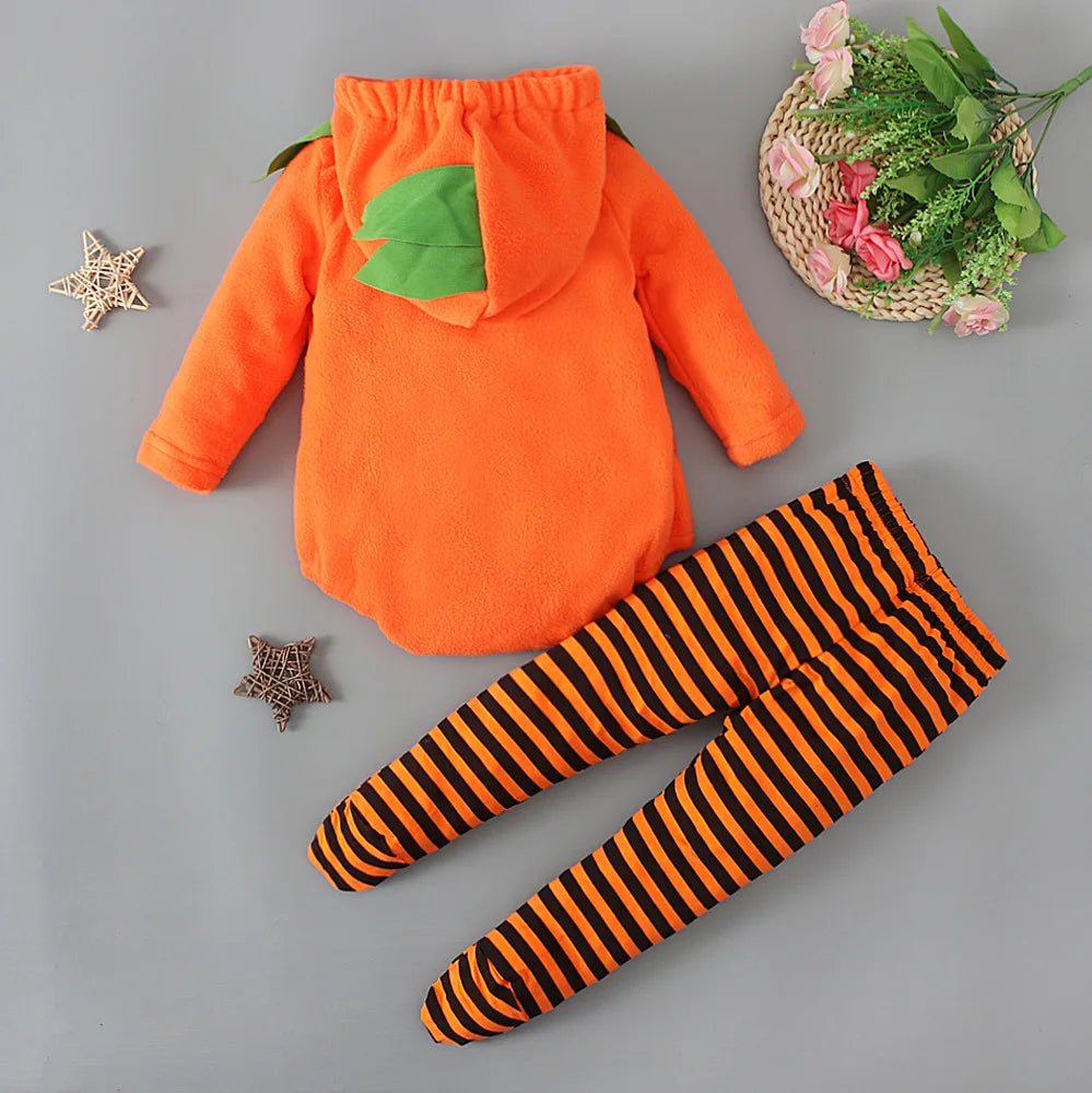 Kids Romper Halloween Romper Shoes Toddler Pumpkin One-Piece Boy Girl Party Costume Baby Halloween Jumpsuit Cosplay Clothing Set